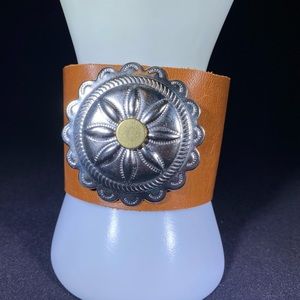 Brown Western Leather Cuff Bracelet